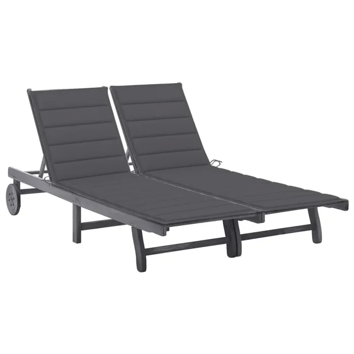vidaXL Tumbona de jardín 2 personas y cojines madera maciza de acacia (17)