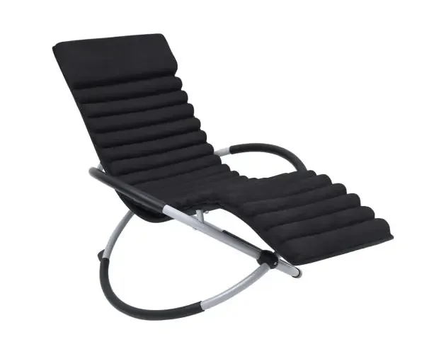 vidaXL tumbona de jardín con cojín de acero negro | Brico Depôt Spedizione Gratuita
