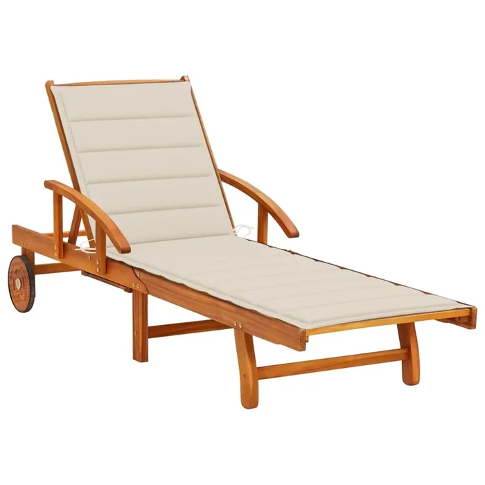 vidaXL Tumbona de jardín con cojín madera maciza de acacia (19)