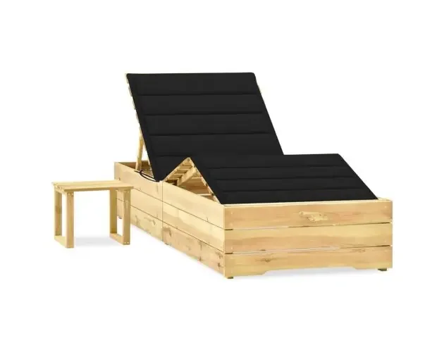 vidaXL tumbona de jardín con mesa y cojín de madera de pino impregnada | Brico Depôt Spedizione Espresso