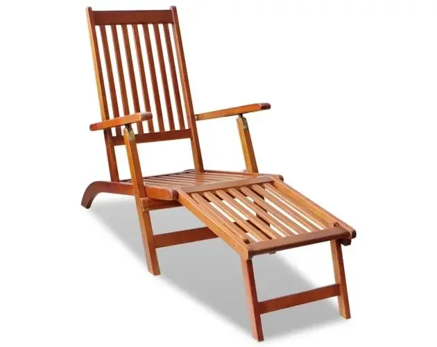 vidaXL tumbona de jardín con reposapiés de madera maciza de acacia | Brico Depôt Quantità Limitata