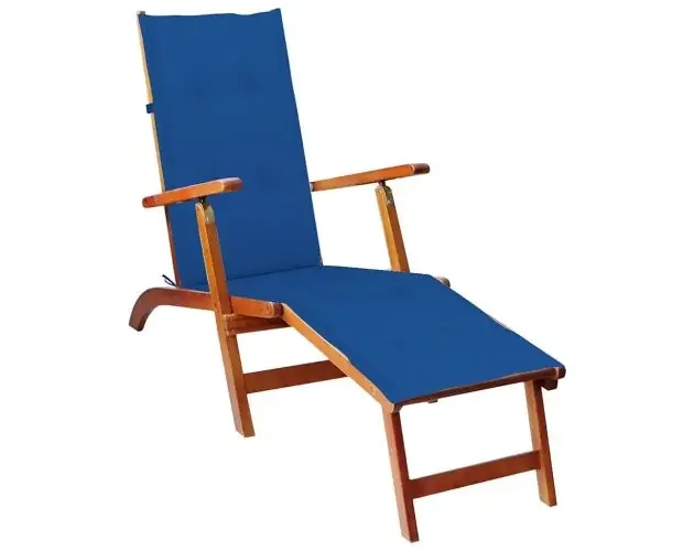 vidaXL tumbona de jardín con reposapiés y cojín madera maciza acacia | Brico Depôt Sconto