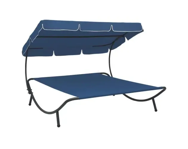 vidaXL tumbona de jardín con toldo azul | Brico Depôt Nuova Collezione