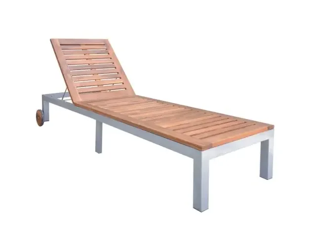 vidaXL tumbona de madera maciza de acacia | Brico Depôt Prezzo Scontato