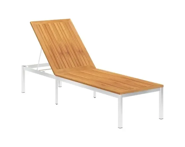 vidaXL tumbona de madera maciza de acacia y acero inoxidable | Brico Depôt Premium