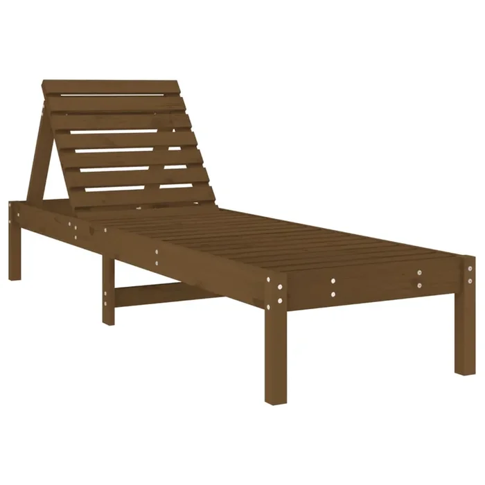 vidaXL Tumbona de madera maciza de pino marrón miel 199,5x60x74 cm