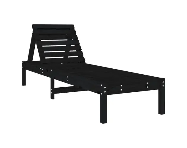vidaXL tumbona de madera maciza de pino negra 199,5x60x74 cm | Brico Depôt Di Marca