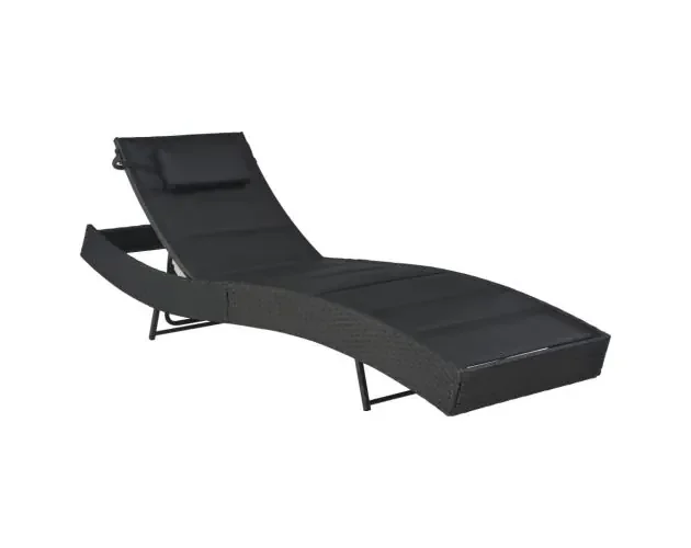 vidaXL tumbona de ratán sintético y textilene negro | Brico Depôt Ultima Occasione