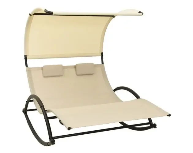 vidaXL tumbona doble con toldo textilene color crema | Brico Depôt Promozione