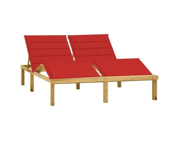vidaXL tumbona doble y cojines madera pino impregnada rojo tinto | Brico Depôt Prezzo Di Fabbrica