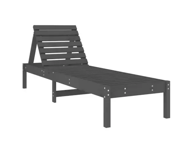 vidaXL tumbona madera maciza de pino gris 199,5x60x74 cm | Brico Depôt Più Venduto