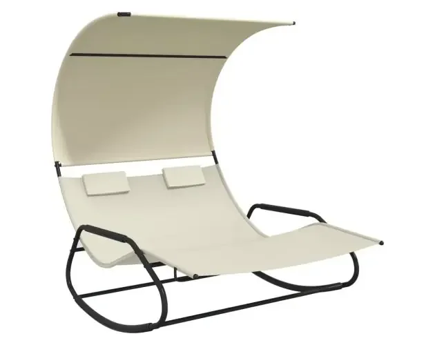 vidaXL tumbona mecedora doble con toldo color crema | Brico Depôt Edizione Limitata