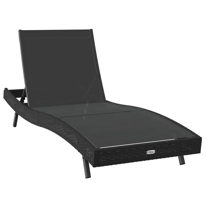 vidaXL Tumbona Negro 70 x 197 x 82 cm Rattan Sintético y Metal