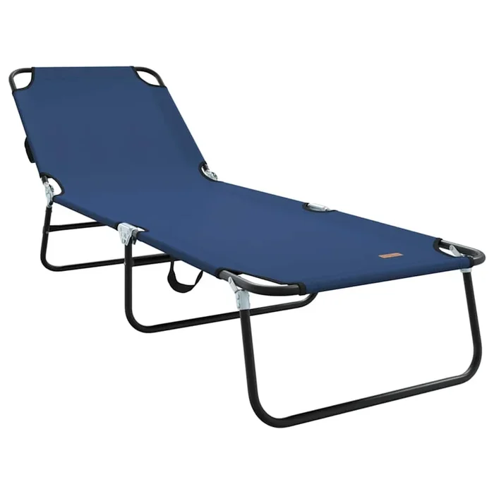 vidaXL Tumbona plegable 1-persona Azul 56 x 189 x 87cm tela