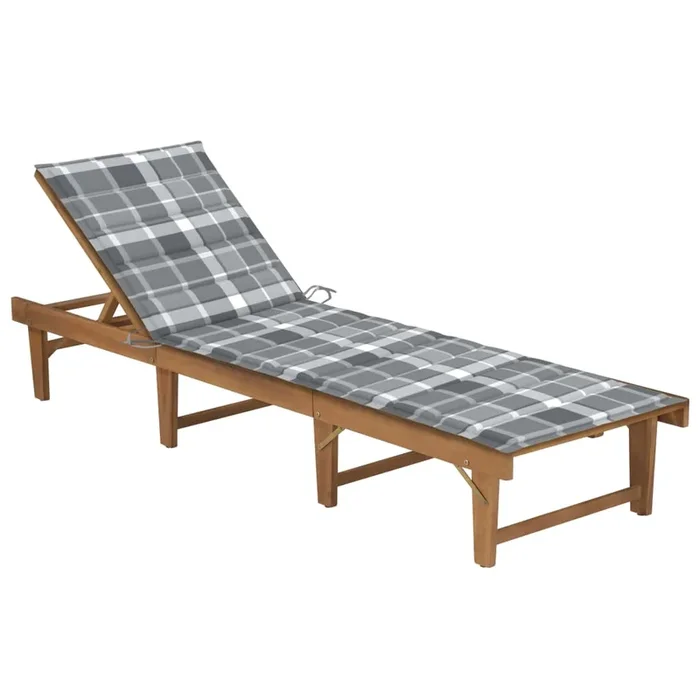 vidaXL Tumbona plegable con cojín madera maciza de acacia (12)