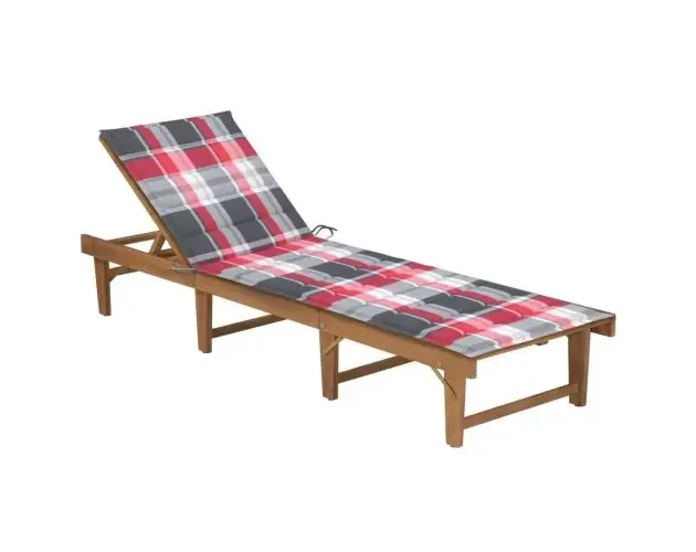 vidaXL tumbona plegable con cojín madera maciza de acacia | Brico Depôt Occasione