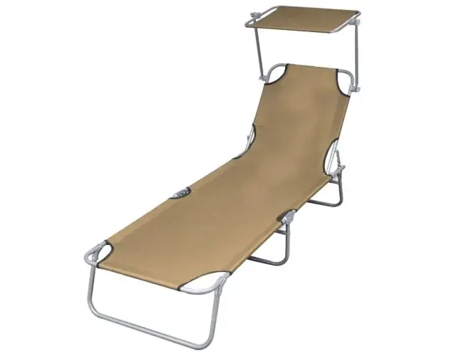 vidaXL tumbona plegable con toldo de acero taupé | Brico Depôt Certificato