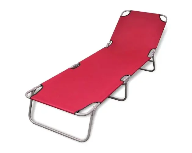 vidaXL tumbona plegable de acero con recubrimiento polvo rojo | Brico Depôt Bestseller