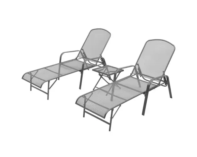 vidaXL tumbonas con mesita 2 unidades acero gris antracita | Brico Depôt Prezzo Basso
