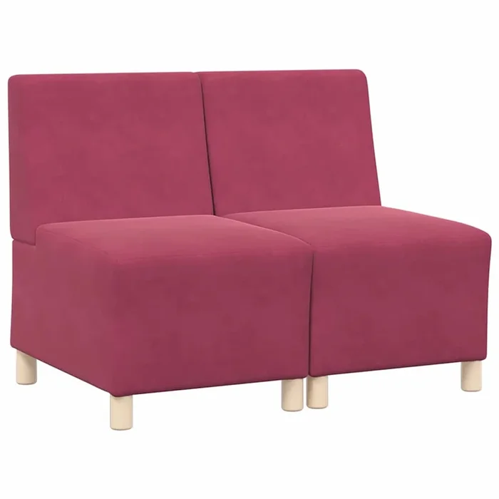 vidaXL Unidad de Sofá Modular sin Brazos 2 pcs Rojo vino (2)