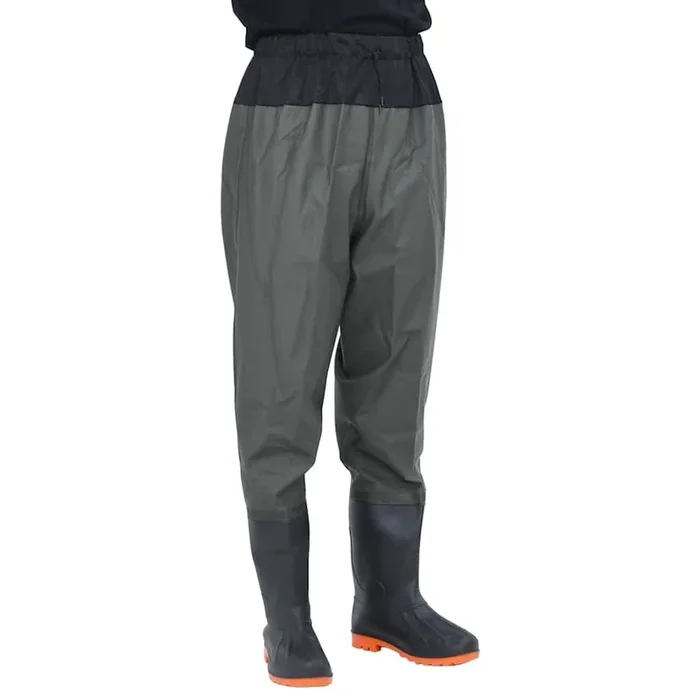 vidaXL Vadeador de cintura con botas verde oscuro talla 43