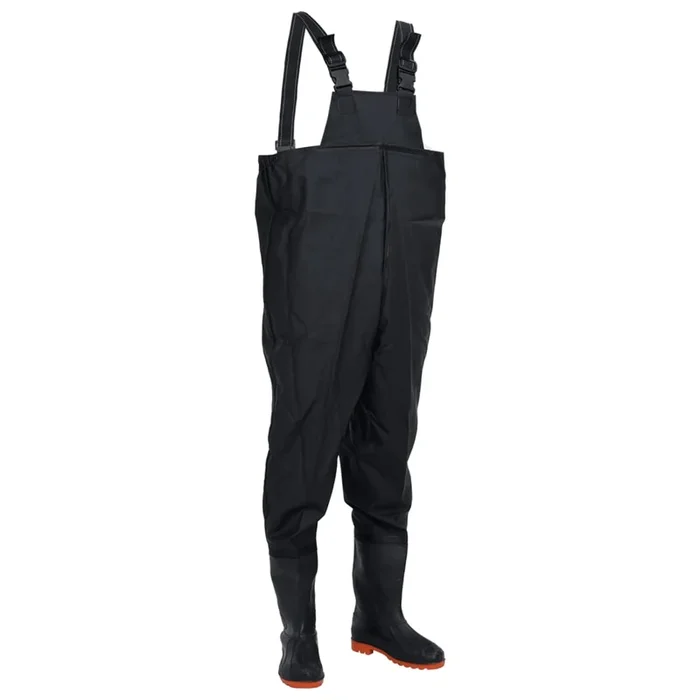 vidaXL Vadeador de pecho con botas negro talla 42