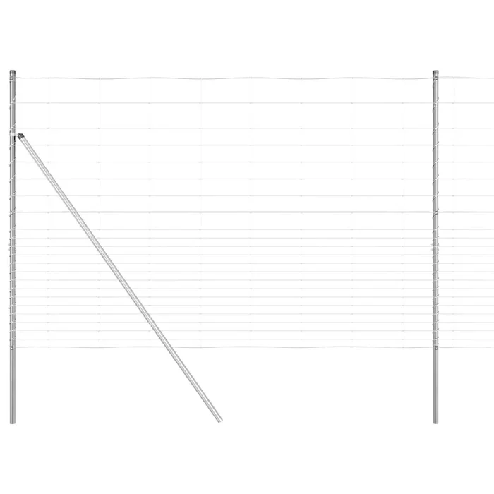 vidaXL Valla de campo Plateado 25 x 1.6 m Acero galvanizado (18)