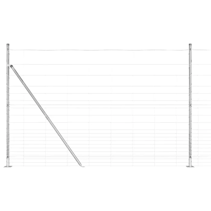 vidaXL Valla de campo Plateado 25 x 1.6 m Acero galvanizado (23)