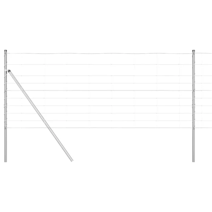 vidaXL Valla de campo Plateado 25 x 1 m Acero galvanizado (11)