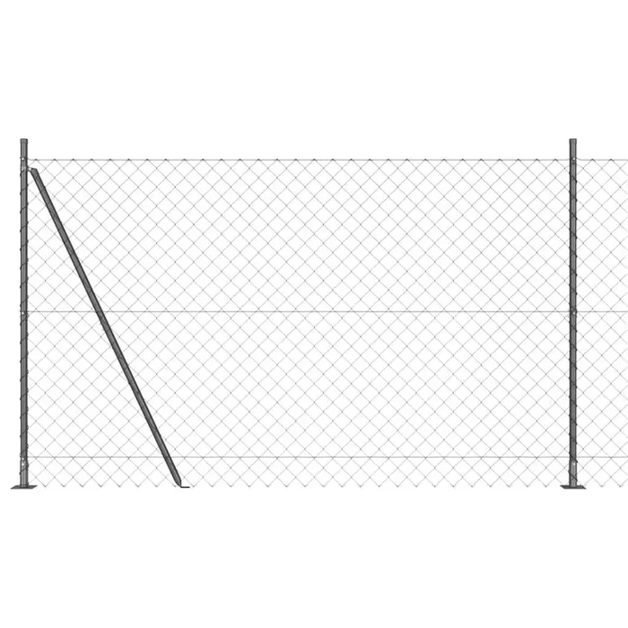 vidaXL Valla de eslabones de cadena con postes Gris 1.4 x 25 m Acero