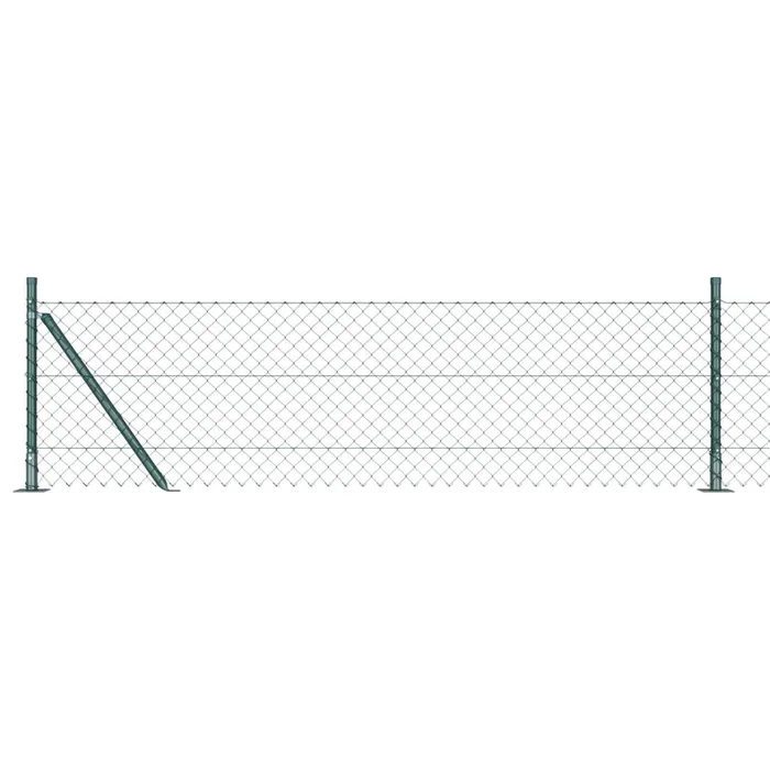 vidaXL Valla de eslabones de cadena con postes Verde 0.6 x 10 m Acero (3)
