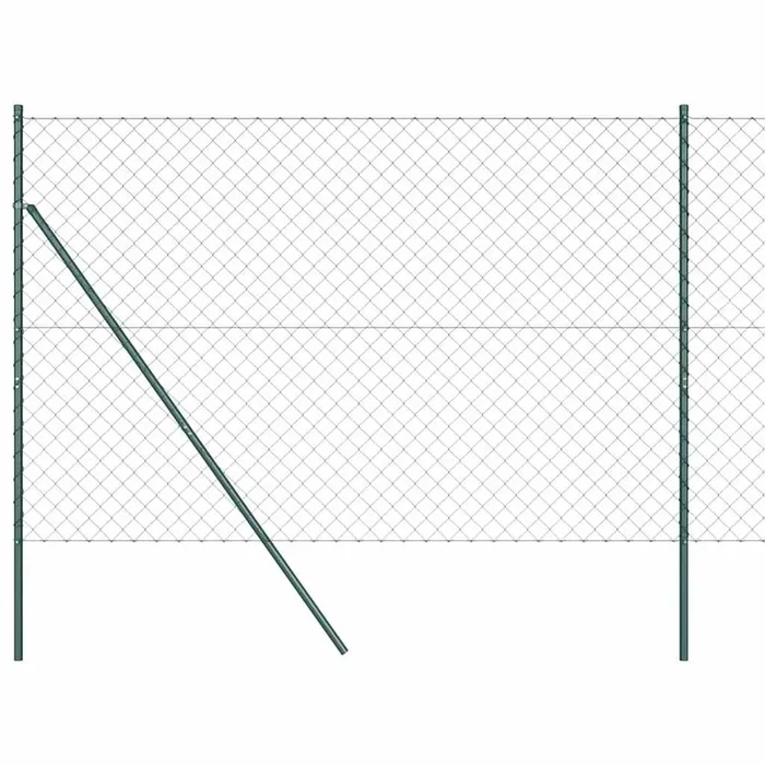 vidaXL Valla de eslabones de cadena con postes Verde 1.5 x 25 m Acero