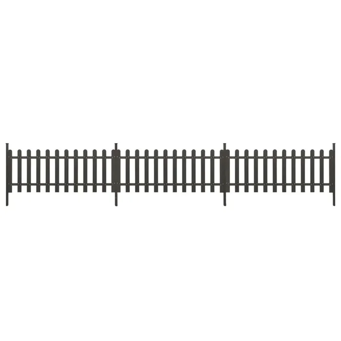 vidaXL Valla de jardín con postes 3 piezas WPC 614×80 cm