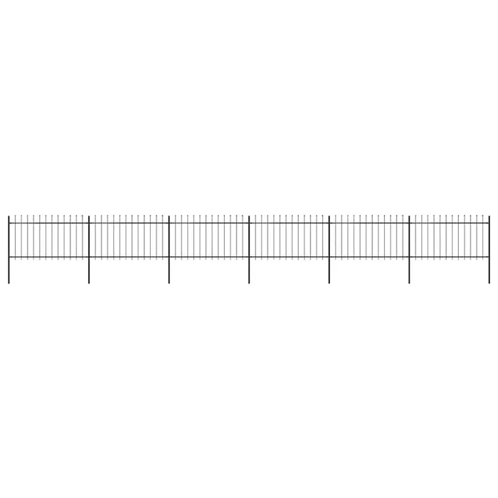 vidaXL Valla de jardín con punta de lanza de acero 1070×100 cm negra (2)