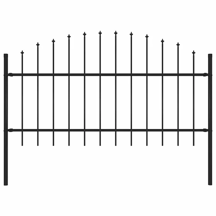 vidaXL Valla de jardín con punta de lanza de acero 181×125 cm negra
