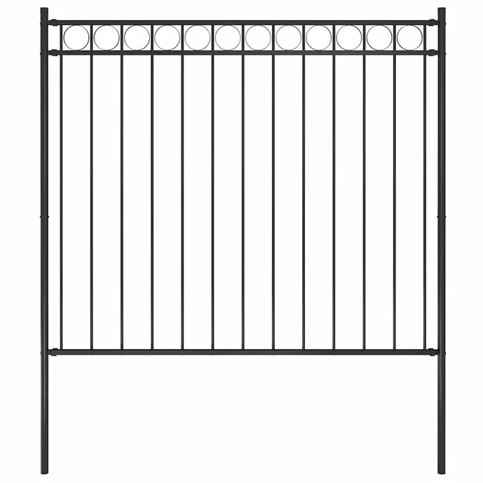 vidaXL Valla de jardín de acero 1,81×1,5 m, color negro