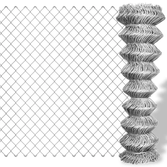 vidaXL Valla de tela metálica acero galvanizado plateado 25×1 m