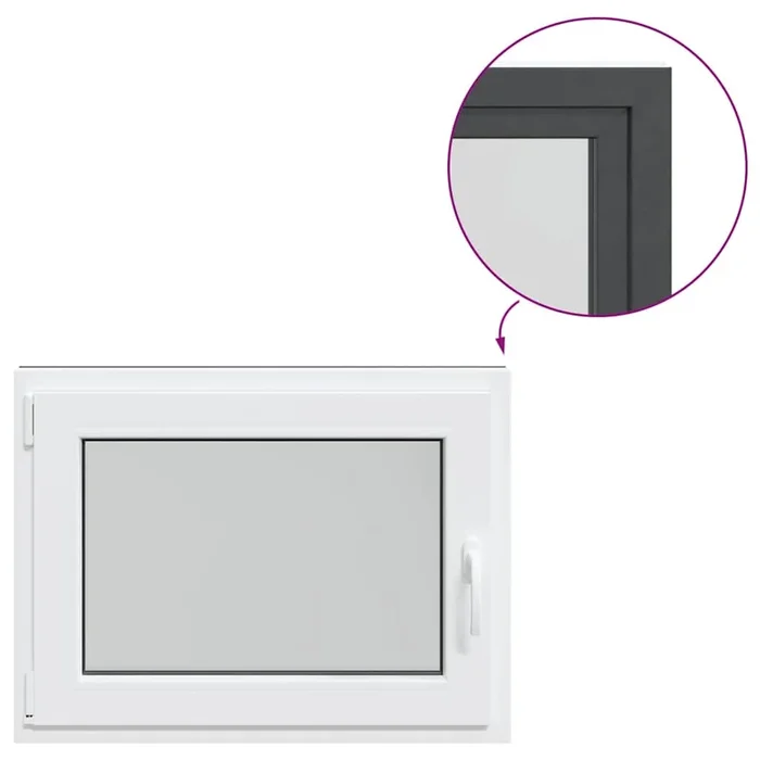vidaXL Ventana de sótano «RISOR» 80×60 cm oscilobatiente DIN izquierda antracita