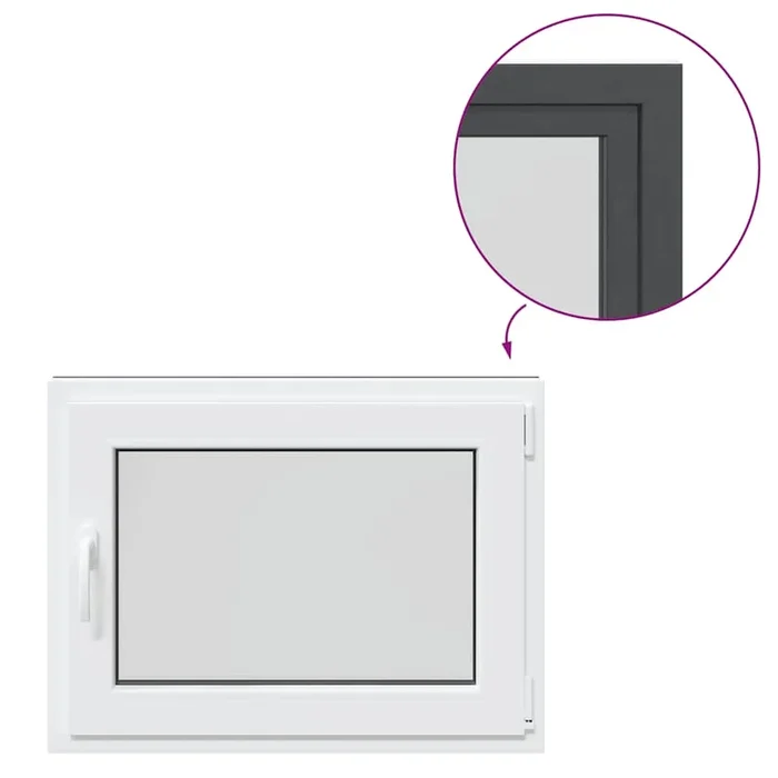 vidaXL Ventana de sótano «RISOR» 80×70 cm oscilobatiente DIN derecha antracita (2)