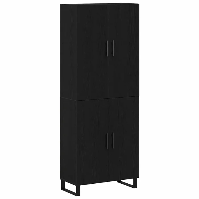 vidaXL Vitrina 2 pcs Roble negro Madera contrachapada