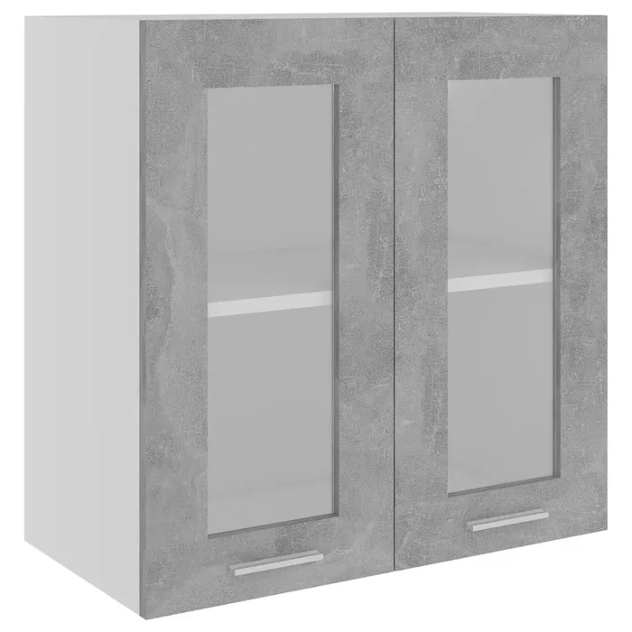 vidaXL Vitrina colgante «Lyon» de, gris hormigón, 60x31x60 cm, madera de ingeniería
