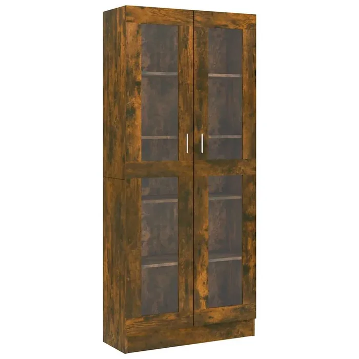 vidaXL Vitrina madera contrachapada roble ahumado 82,5×30,5×185 cm