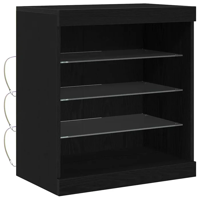 vidaXL Vitrina Roble Negro 60.5 x 37 x 67 cm Madera contrachapada