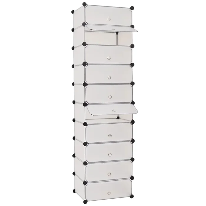 vidaXL Zapatero apilable con 10 compartimentos blanco