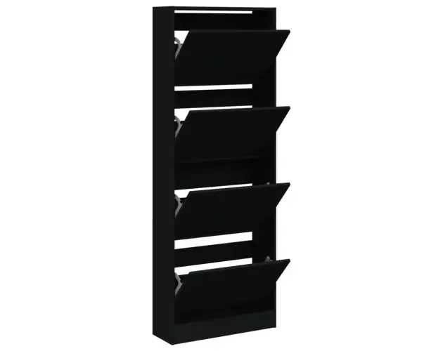 vidaXL zapatero de madera de ingeniería negro 60x21x163,5 cm | Brico Depôt Novità
