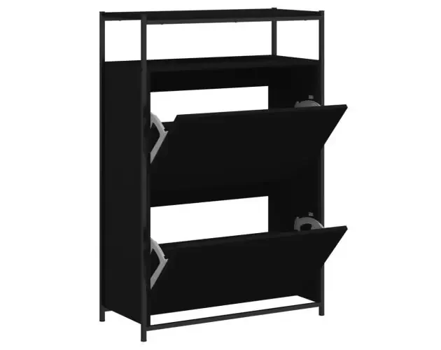 vidaXL zapatero de madera de ingeniería negro 75x34x112 cm | Brico Depôt Top Qualità