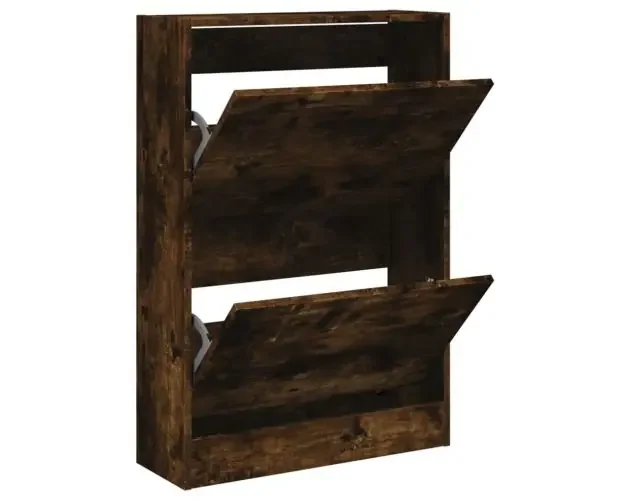 vidaXL zapatero de madera de ingeniería roble ahumado 60x21x87,5 cm | Brico Depôt All’Ingrosso