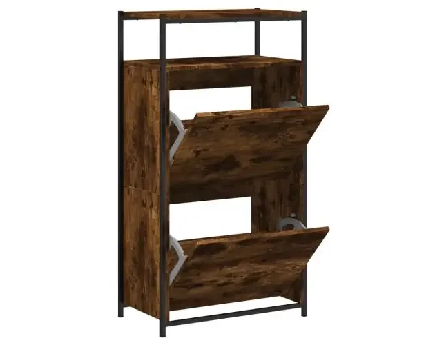 vidaXL zapatero de madera de ingeniería roble ahumado 60x34x112 cm | Brico Depôt Nuova Collezione