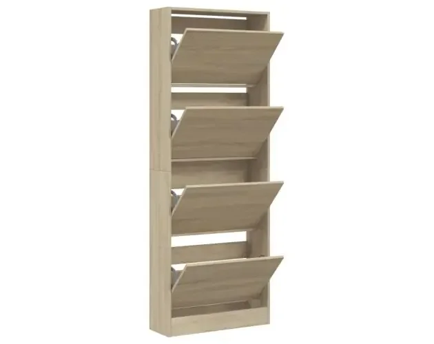 vidaXL zapatero de madera de ingeniería roble sonoma 60x21x163,5 cm | Brico Depôt Occasione