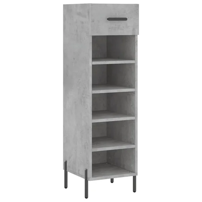 vidaXL Zapatero madera de ingeniería gris hormigón 30x35x105 cm (2)